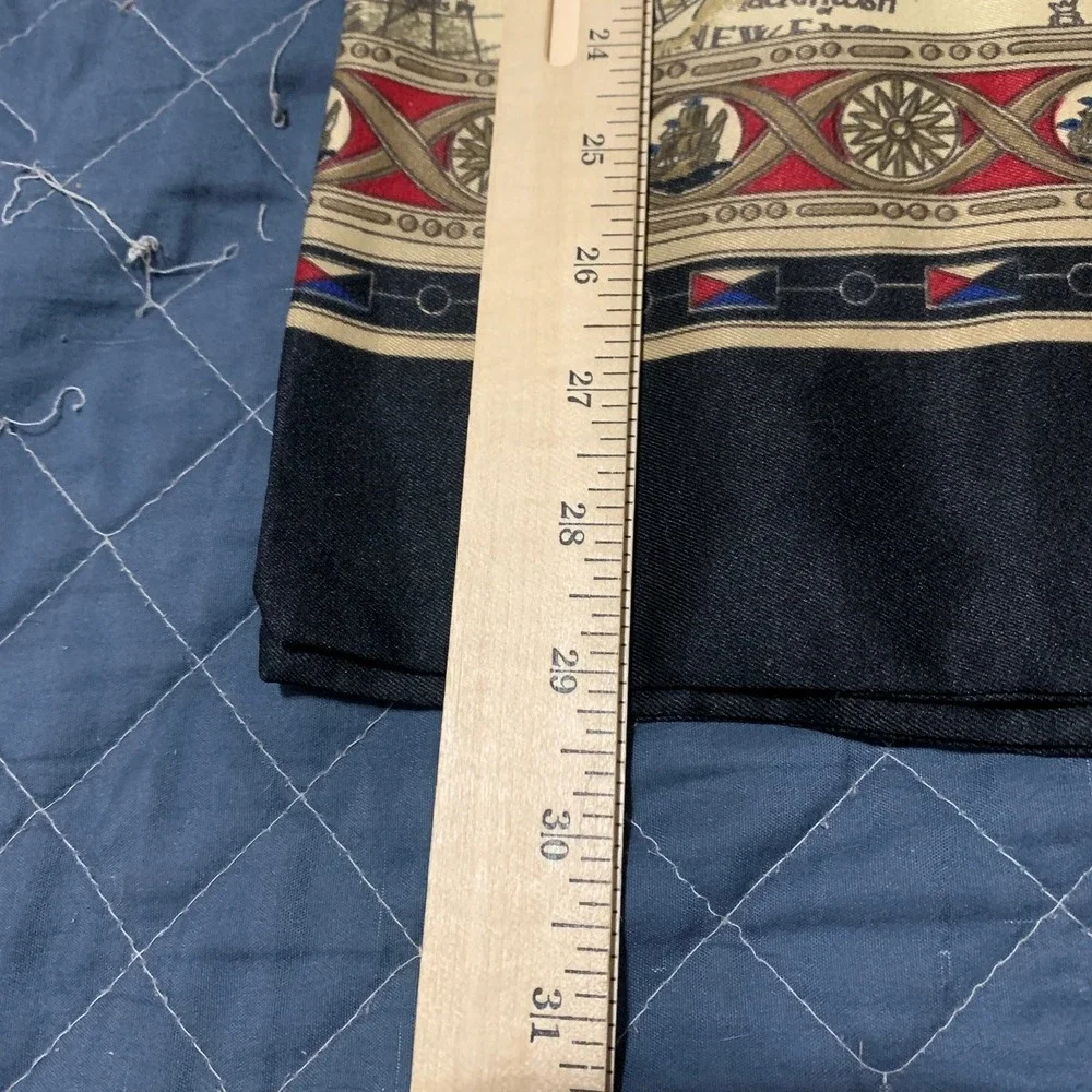 Vintage Mackintosh New England Map Nautical Souvenir Scarf Tie Massachusetts